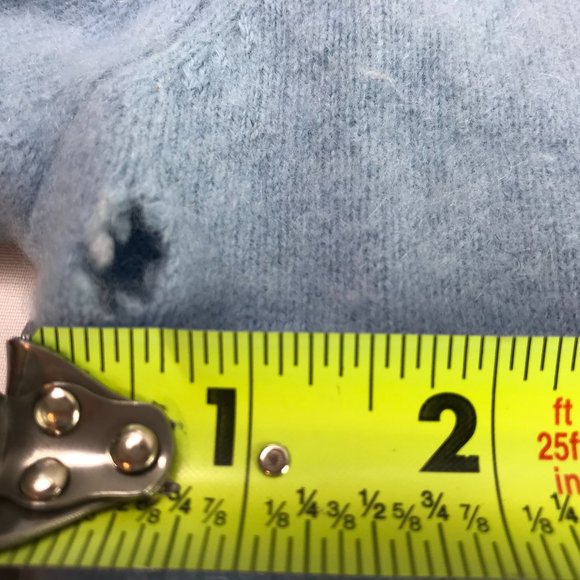 Kirkland Signature Blue Cashmere Sweater, Size Women's Small, Has Holes - Picture 5 of 8